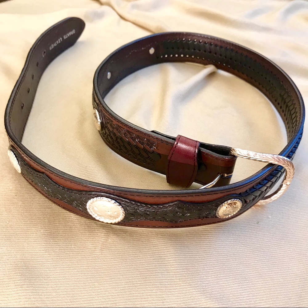 Men’s “Grants Leather” belt - brown, black accents